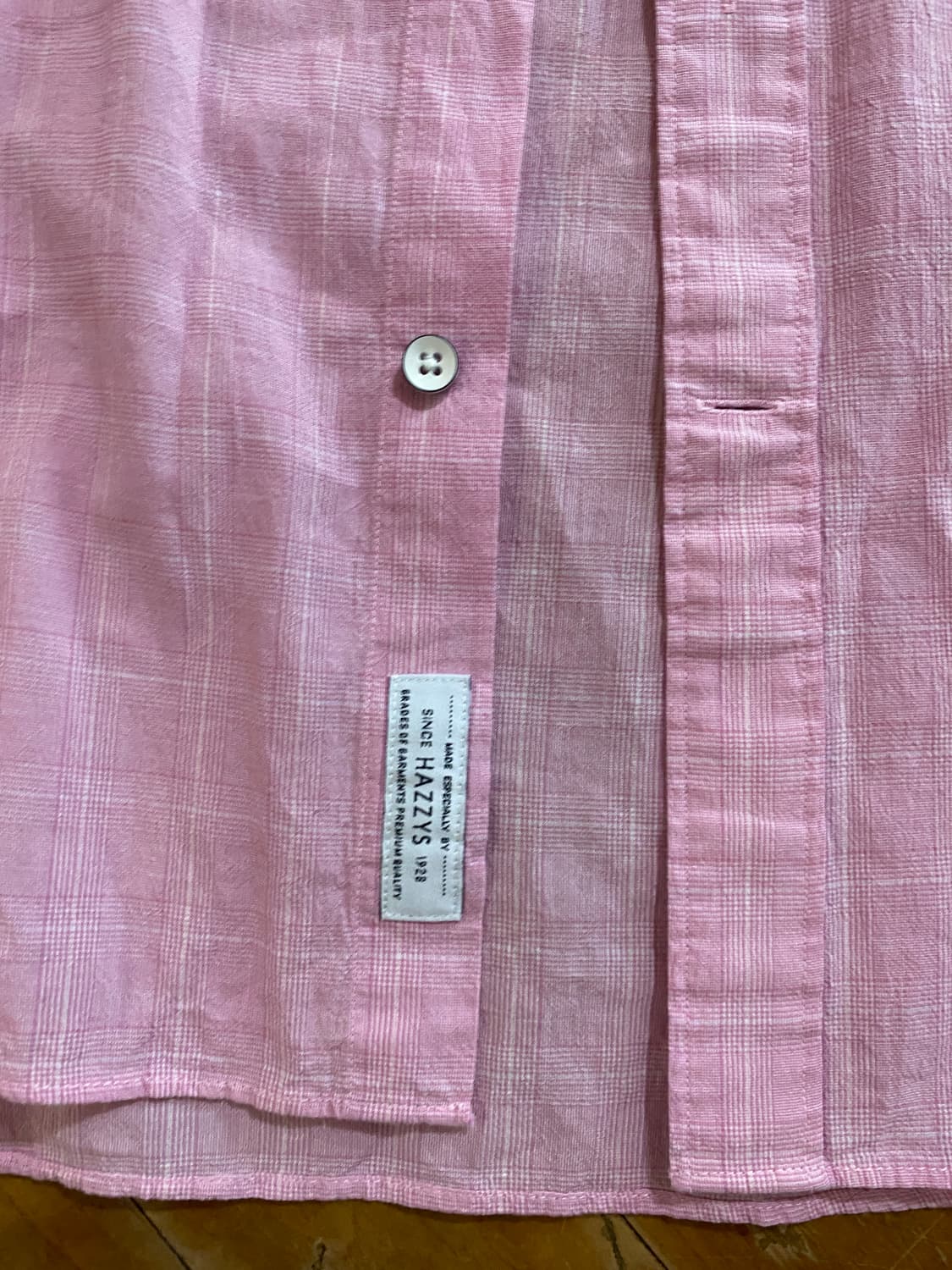 헤지스 린넨 체크 반팔 셔츠 100 상품이미지4