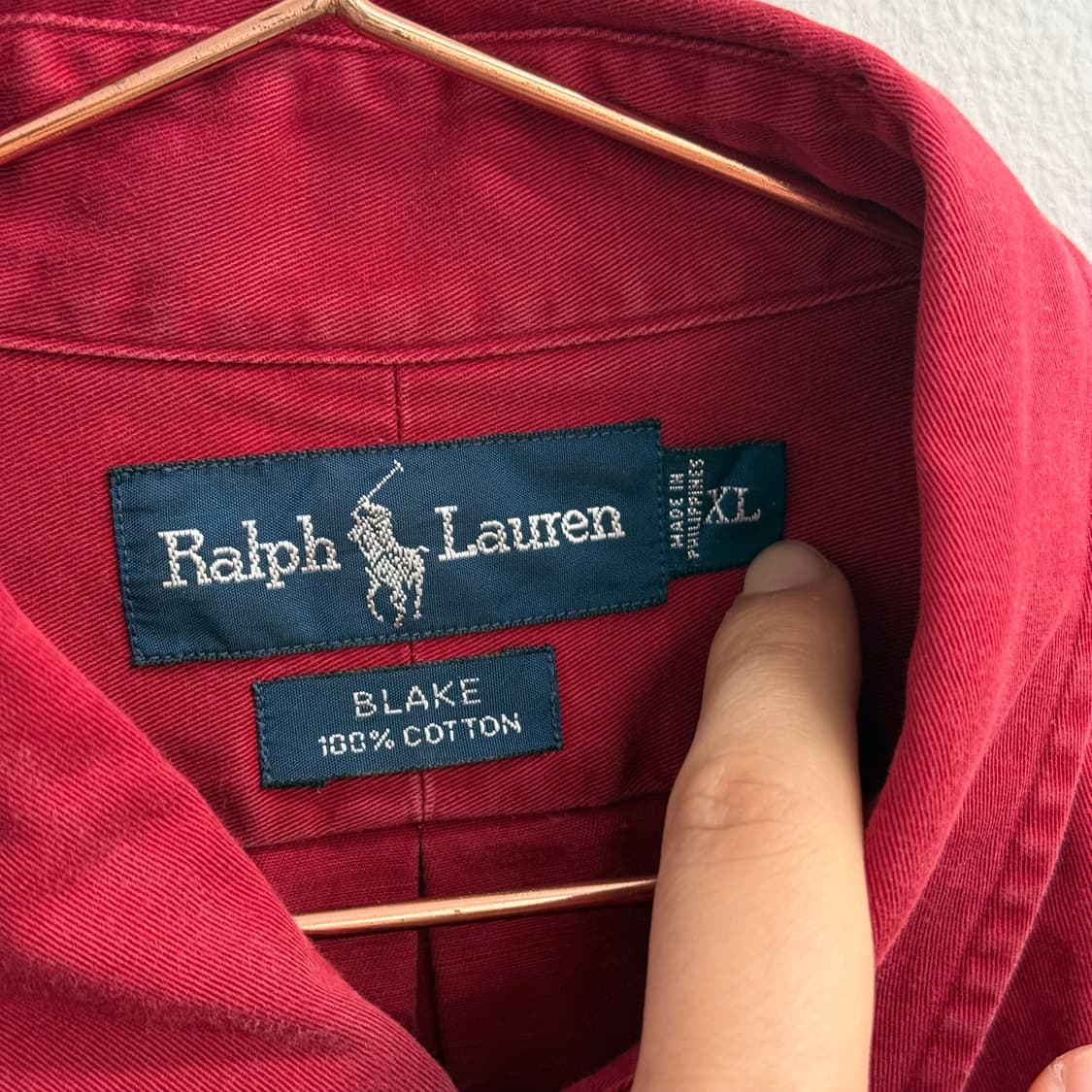 폴로 랄프로렌 블레이크 red cotton 셔츠 xl 상품이미지2