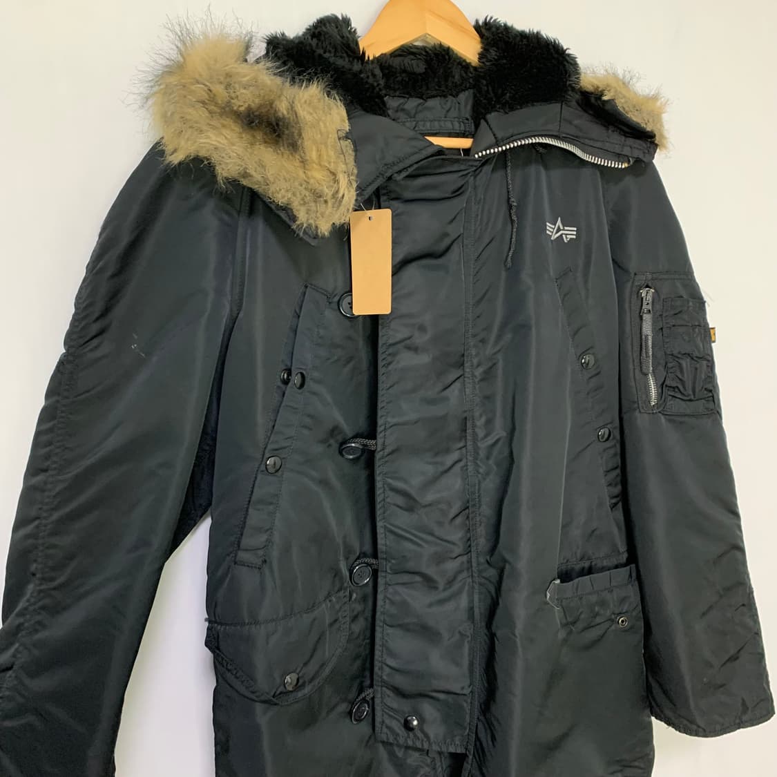 착샷o 알파인더스트리 USA N3B 비대칭버튼 야상패딩플라이트자켓 00s 상품이미지4