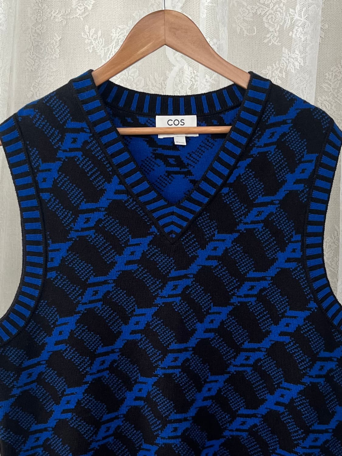 L) 코스 COS 자카드 니트 베스트 블루 상품이미지3