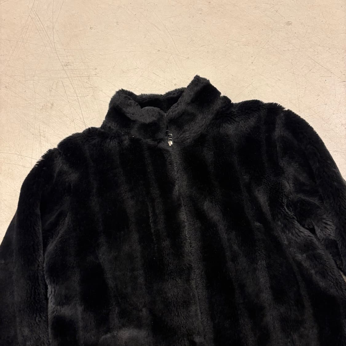 빈티지 블랙 페이크 퍼 자켓 상품이미지2