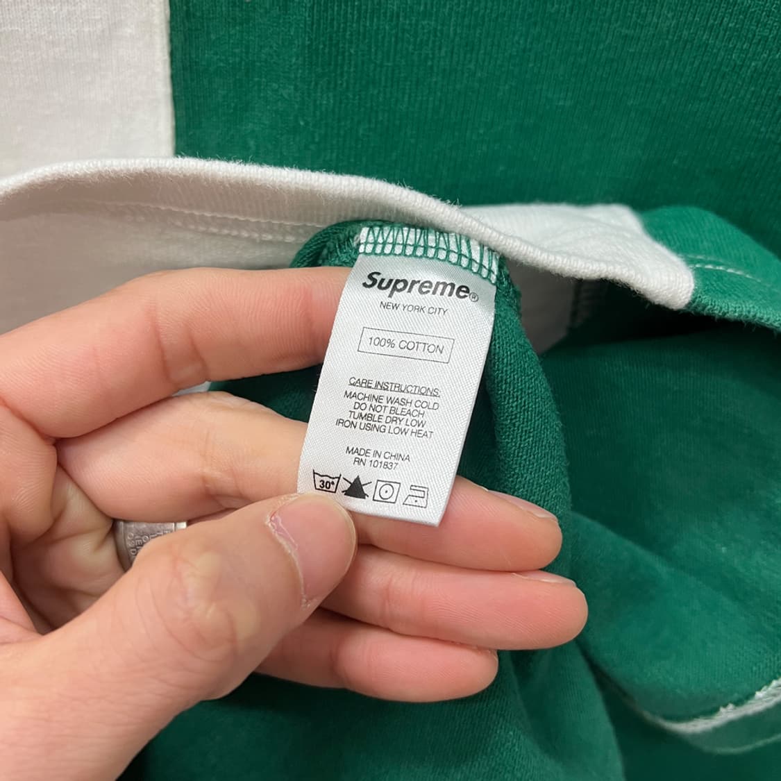 슈프림 스플릿 박스 로고 럭비 셔츠 L 상품이미지5