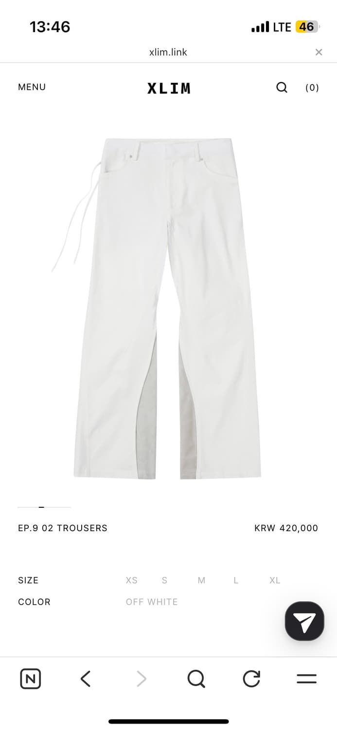 Xlim ep.9 02 OFF white color 바지 삽니다!!!!! 상품이미지2