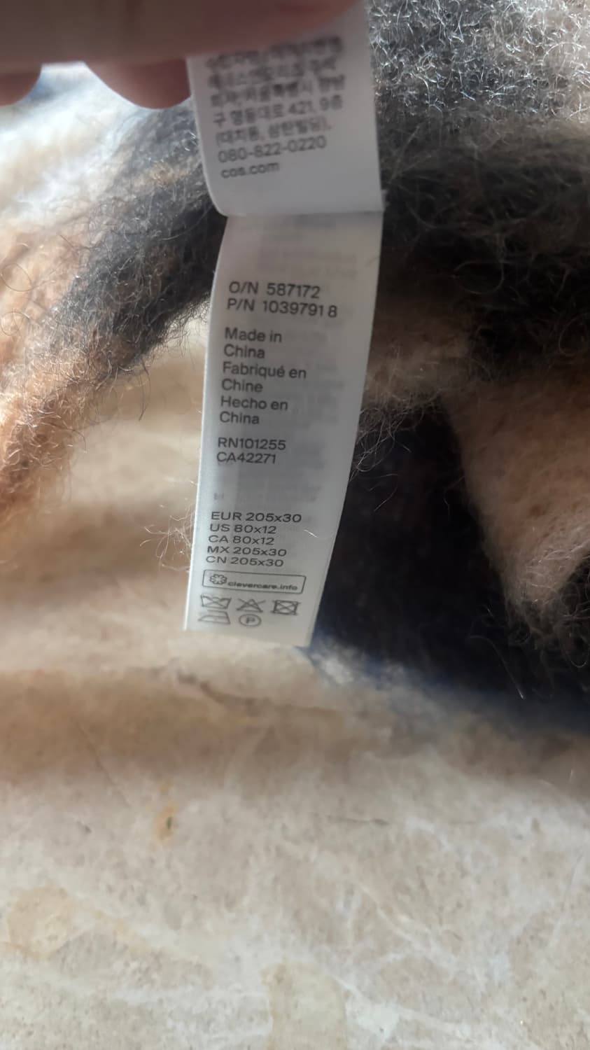 코스 오버사이즈 모헤어 블렌드 머플러 상품이미지4