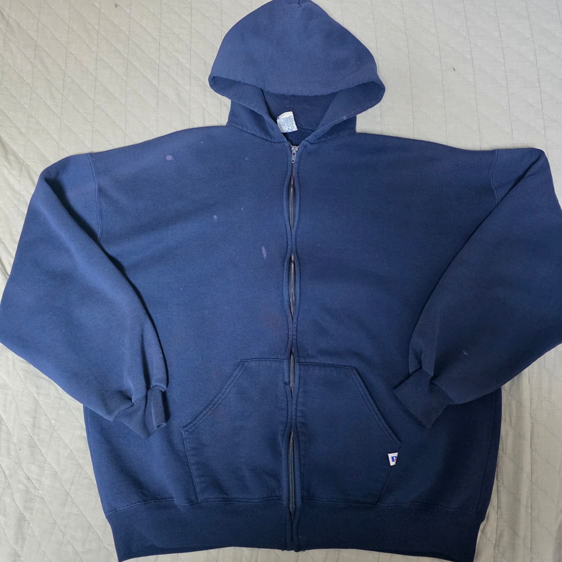 [XXL] 90s 러셀 애슬레틱 후드집업 네이비 베드 블리칭ver.14 상품이미지1