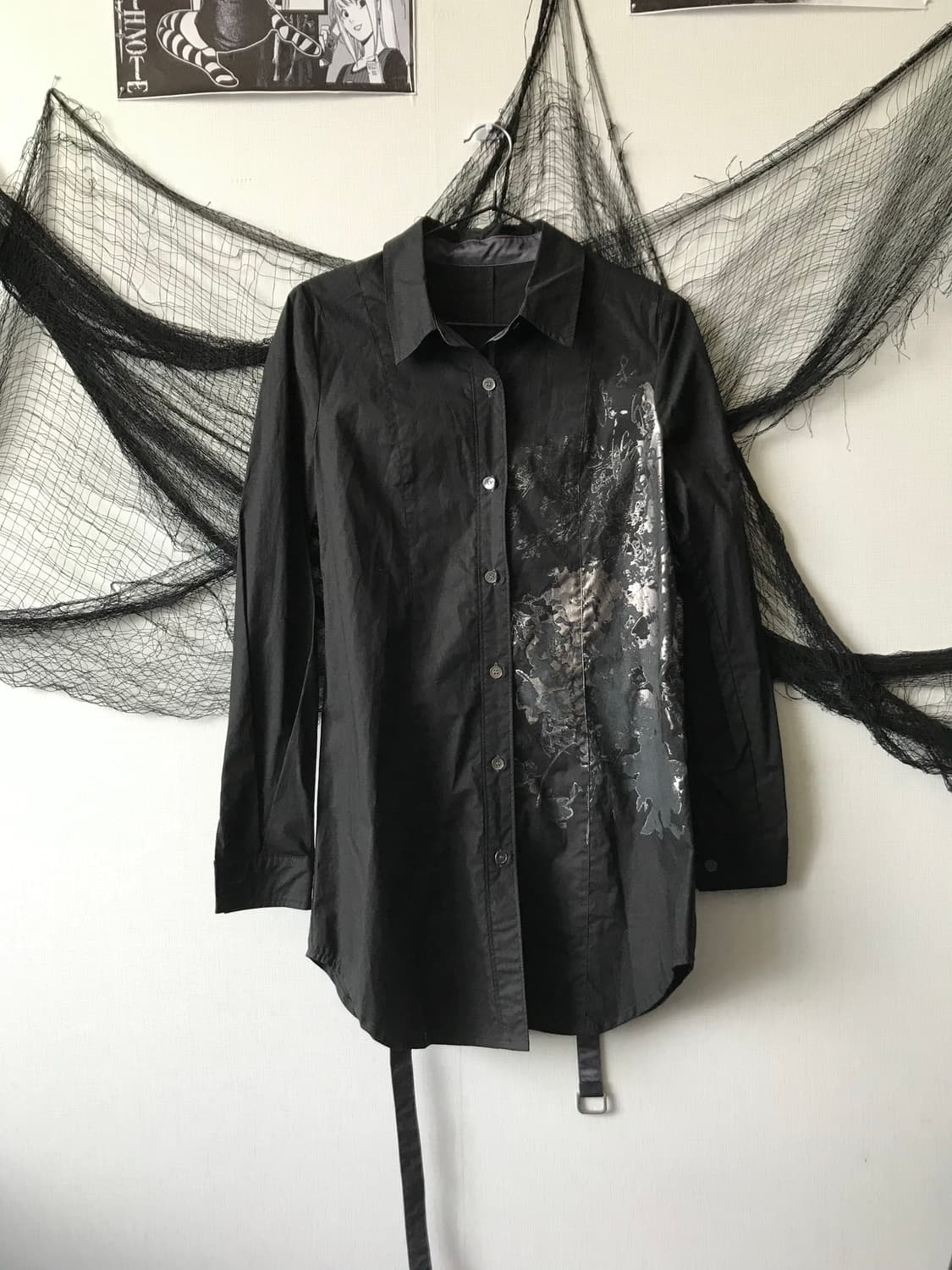 Punk slimfit printing long shirts  상품이미지1