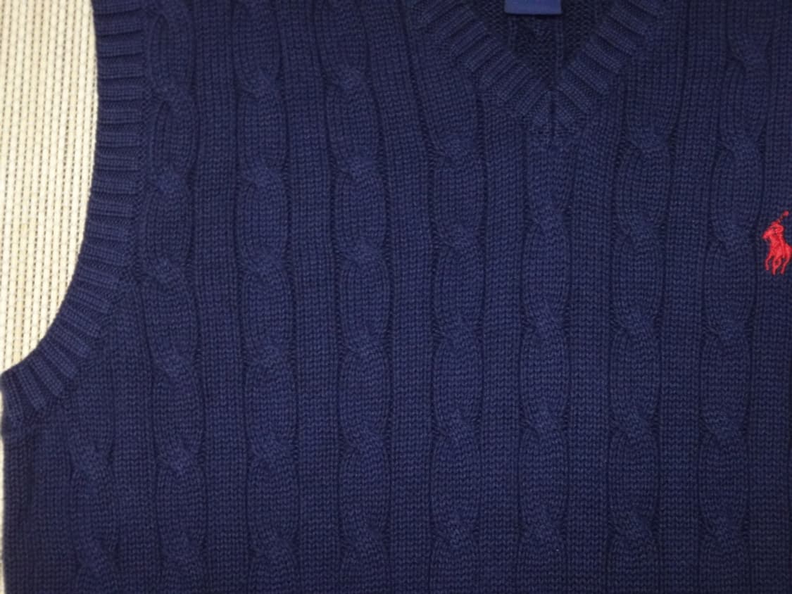 (M) 폴로랄프로렌 여성 꽈배기 브이넥 니트 조끼 상품이미지5