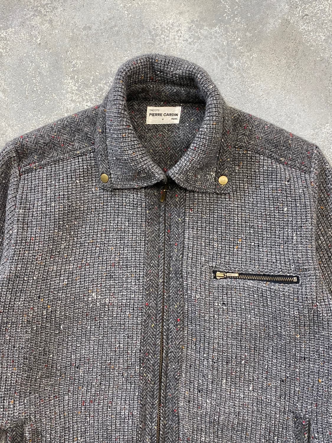 [M] 90s Pierre Cardin 빈티지 울 니트 집업 자켓 상품이미지2