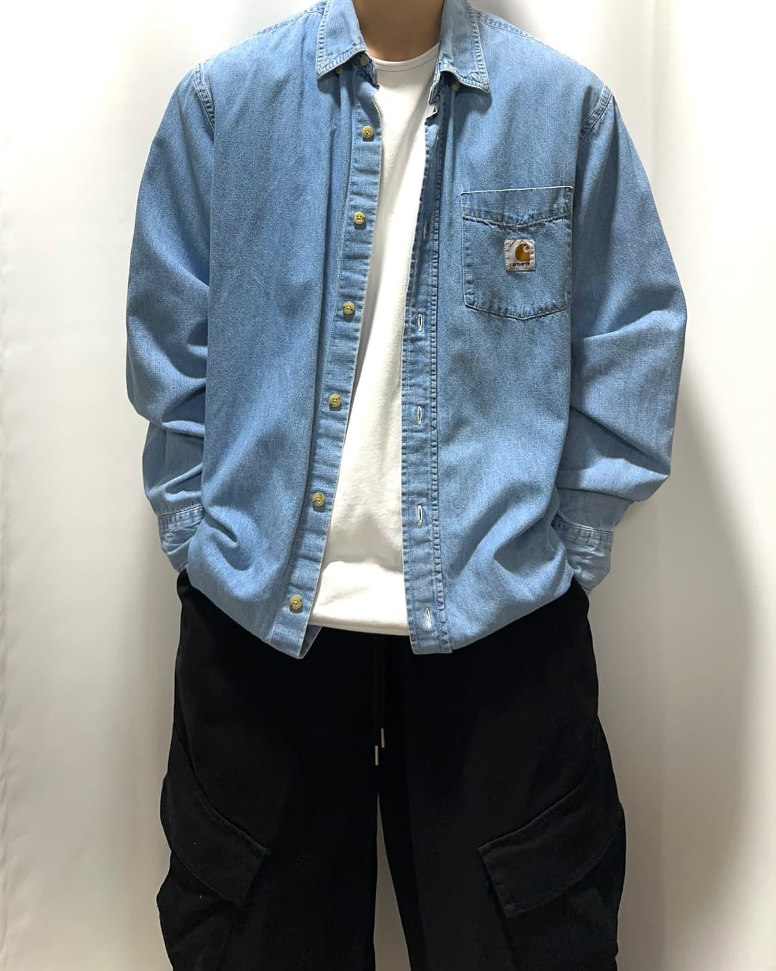 칼하트 90s 올드스쿨 오버핏 데님 셔츠 상품이미지2