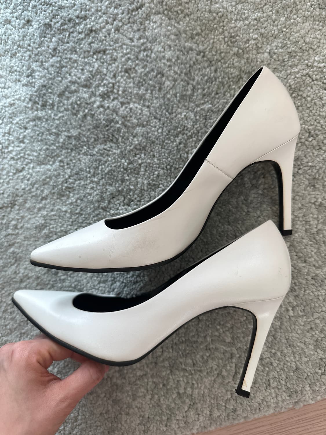 SALONDEJU 살론드쥬 화이트 스틸레토힐 36.5 상품이미지7