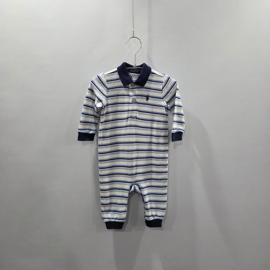 폴로랄프로렌 키즈 코튼 카라 스트라이프 바디수트 6M 상품이미지1