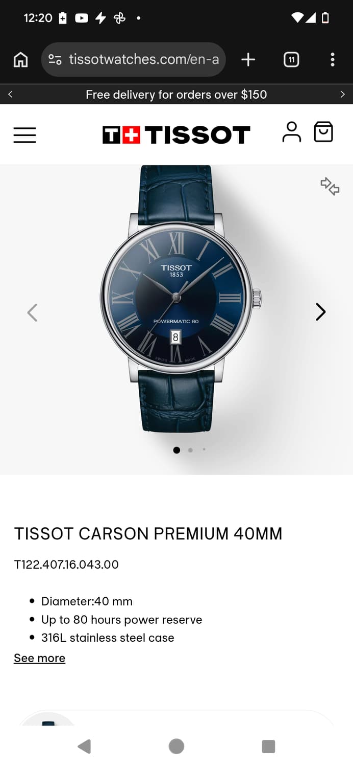 티쏘 카슨 파워매틱 80, 40mm  상품이미지10