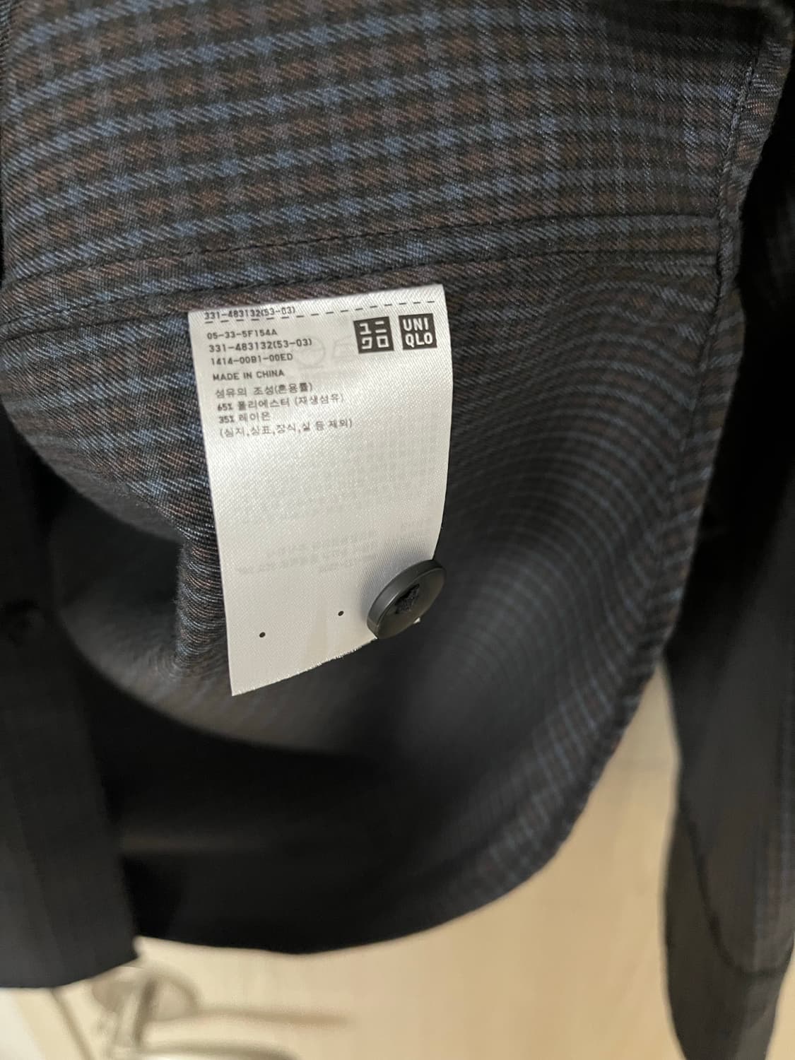 유니클로u 체크셔츠 상품이미지5