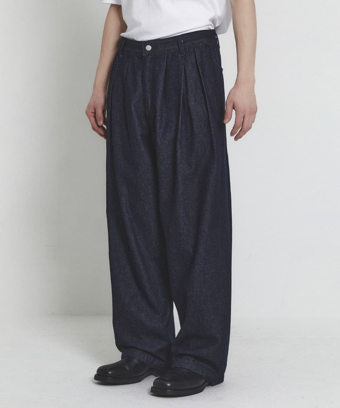 주앙옴므 매드플리츠 와이드 생지 데님 팬츠 s 상품이미지1