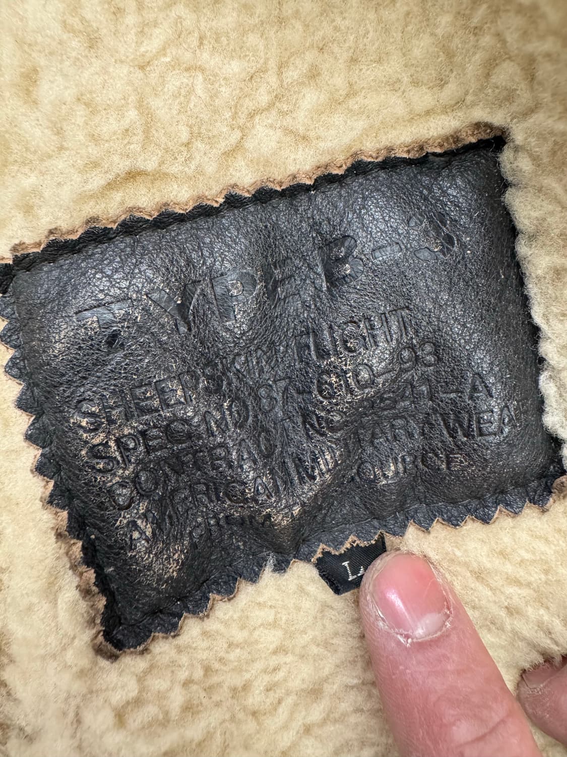 L)B-3 빈티지 램 스킨 브라운 무스탕 상품이미지5