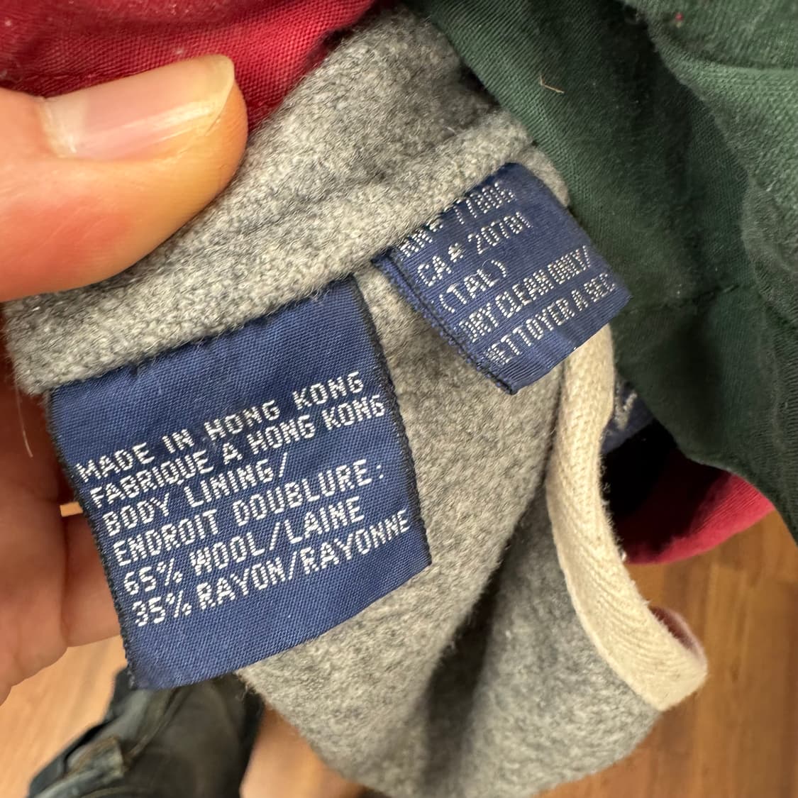 90s 타미힐피거 올드스쿨 어센틱 후드 롱파카 내피 탈부착 레드 네이비 상품이미지7