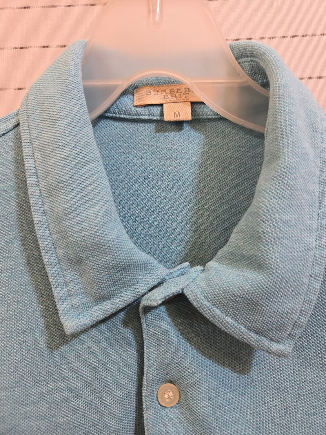 버버리 반팔(정품) 폴로 티셔츠 민트 블루 M 상품이미지2