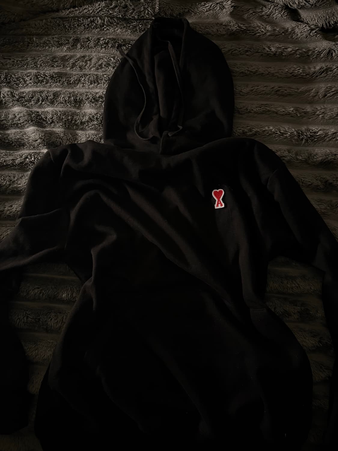 아미 하트 로고 블랙 후드티 상품이미지1