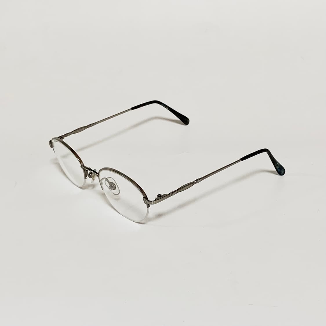 916 건메탈 하금테 안경 라운드 메탈 브로우라인 90년대 데드스탁 상품이미지3