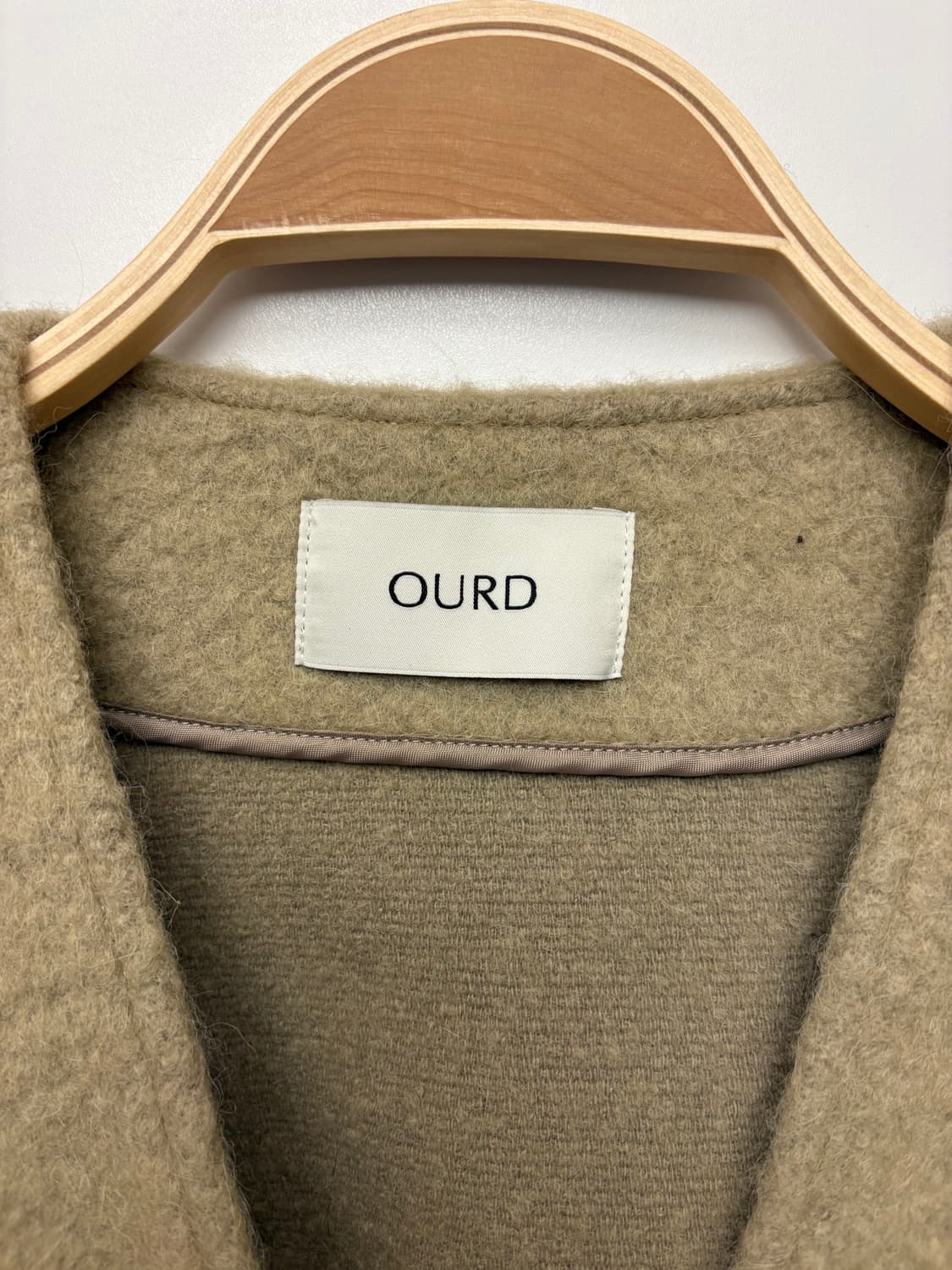 OURD 오어드 메리노 울 카라리스 코트 올리브 상품이미지5