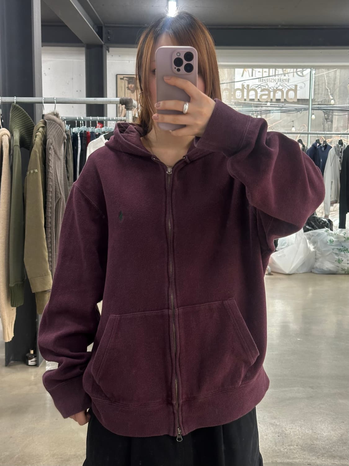 폴로랄프로렌 투웨이 후드집업 버건디 상품이미지2