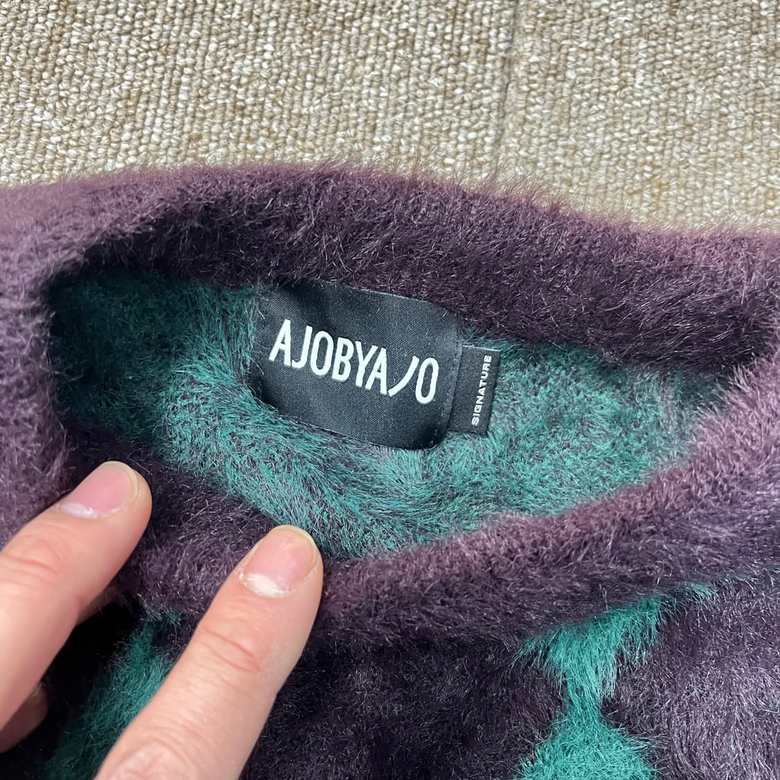 아조바이아조 체크보더 니트 상품이미지3