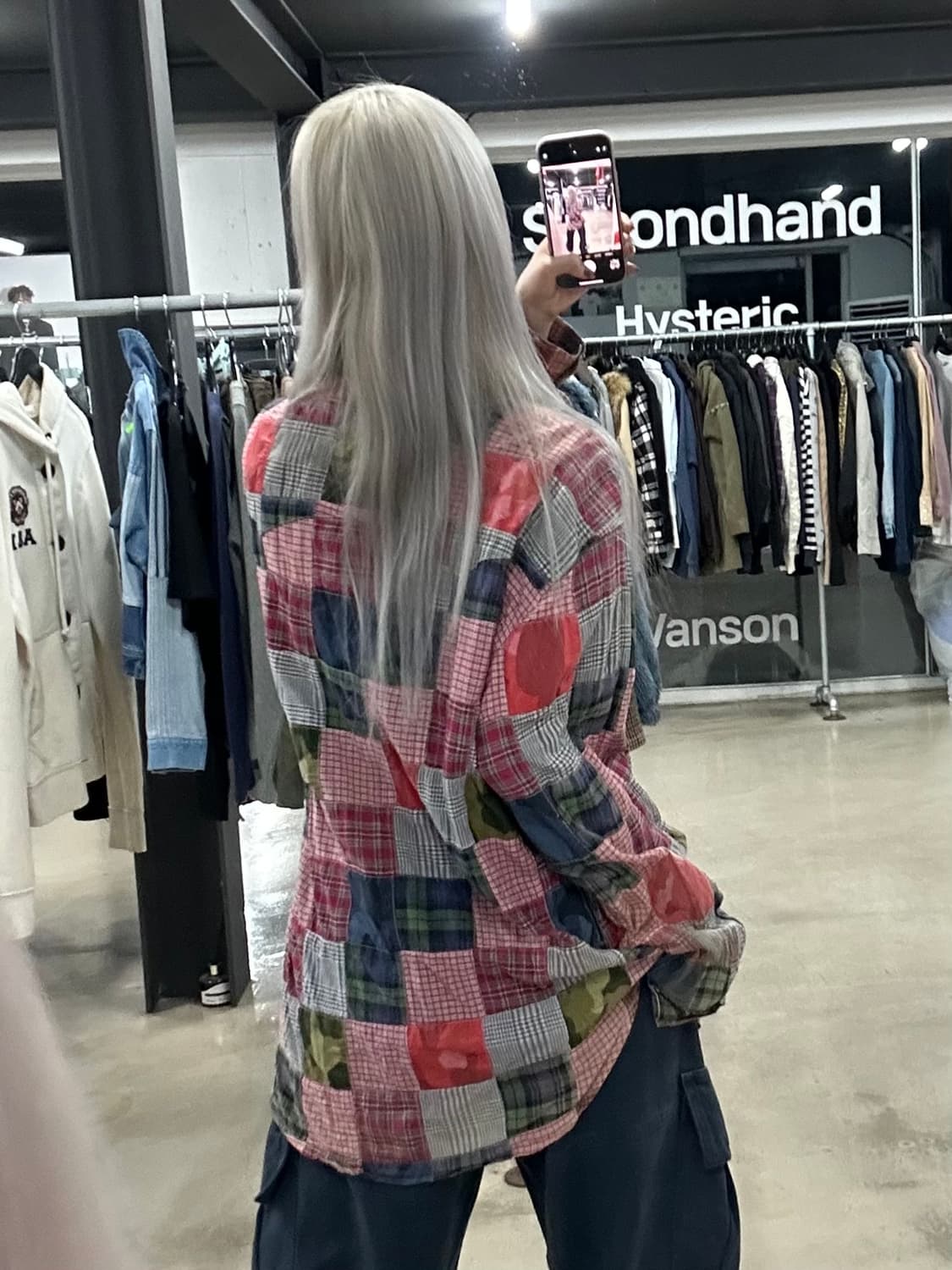 베이프 패치워크 긴팔 셔츠 상품이미지2