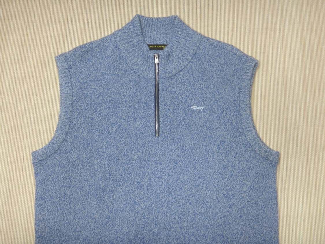 (XL/105) 루이까스텔 울 반집업 터틀넥 니트 조끼 상품이미지3