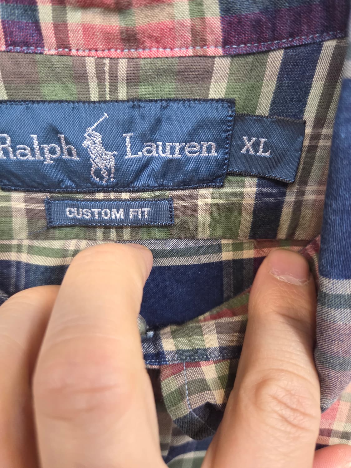 폴로랄프로렌 올드스쿨 체크 셔츠 반팔 xl 커스텀핏  상품이미지3