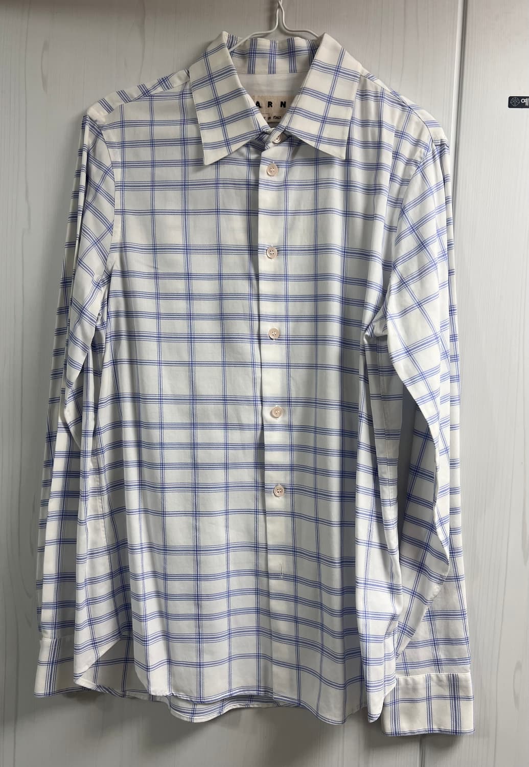 MARNI 20AW 코튼 오버사이즈 체크 긴팔 셔츠 상품이미지1