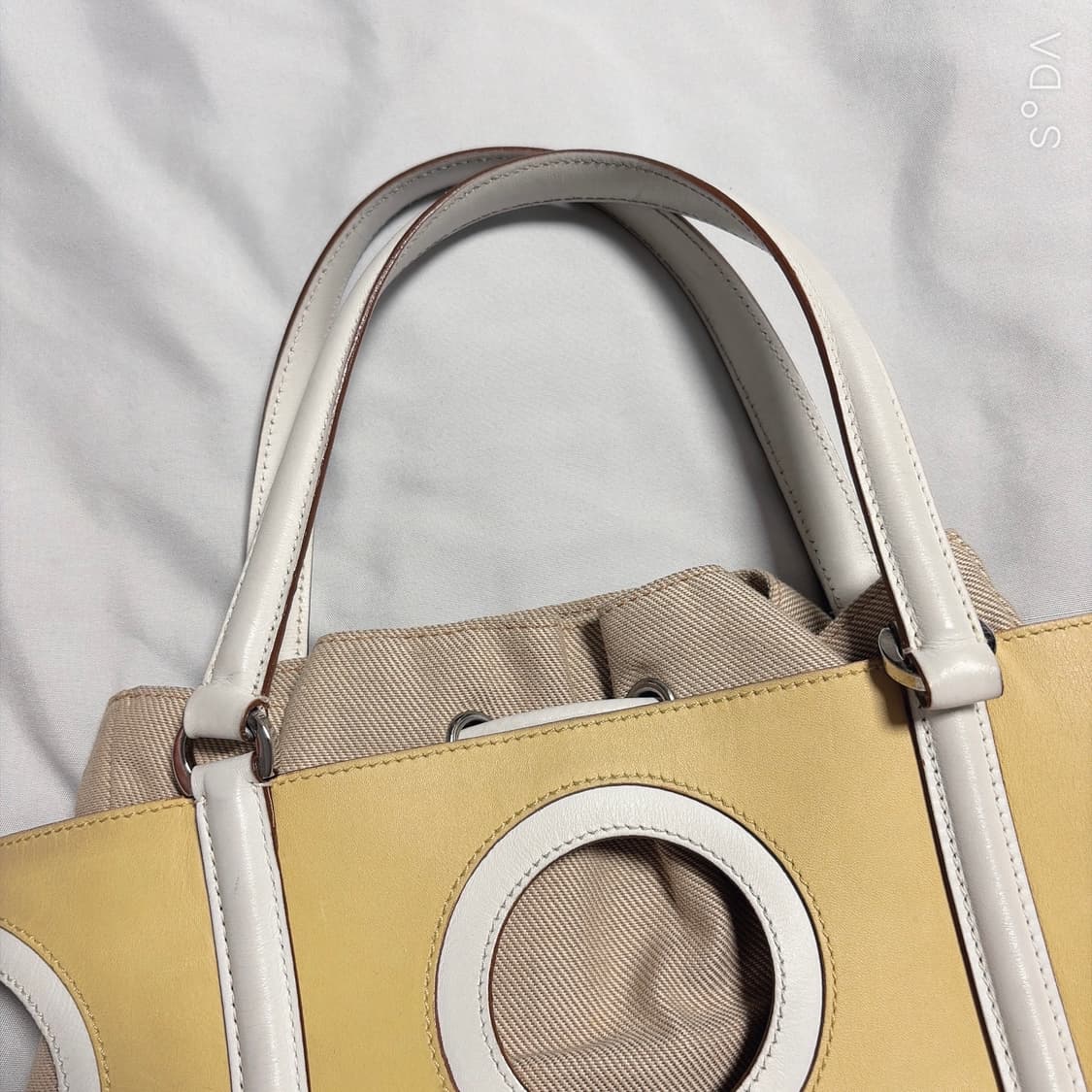 페라가모 옐로우 버킷백 토트백 상품이미지6