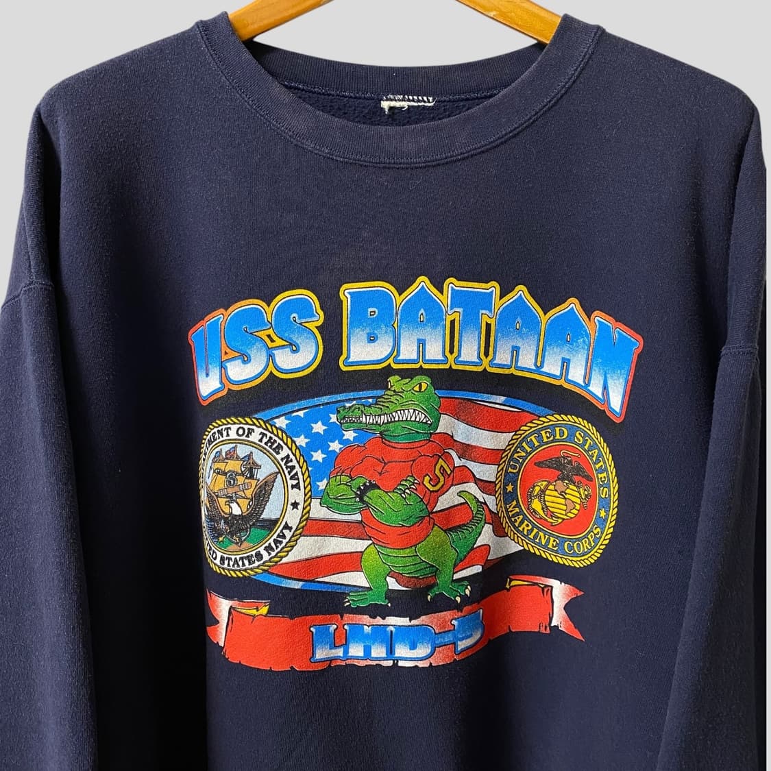 (XL)빈티지 USS Bataan 밀리터리 스웨트셔츠 맨투맨 상품이미지3