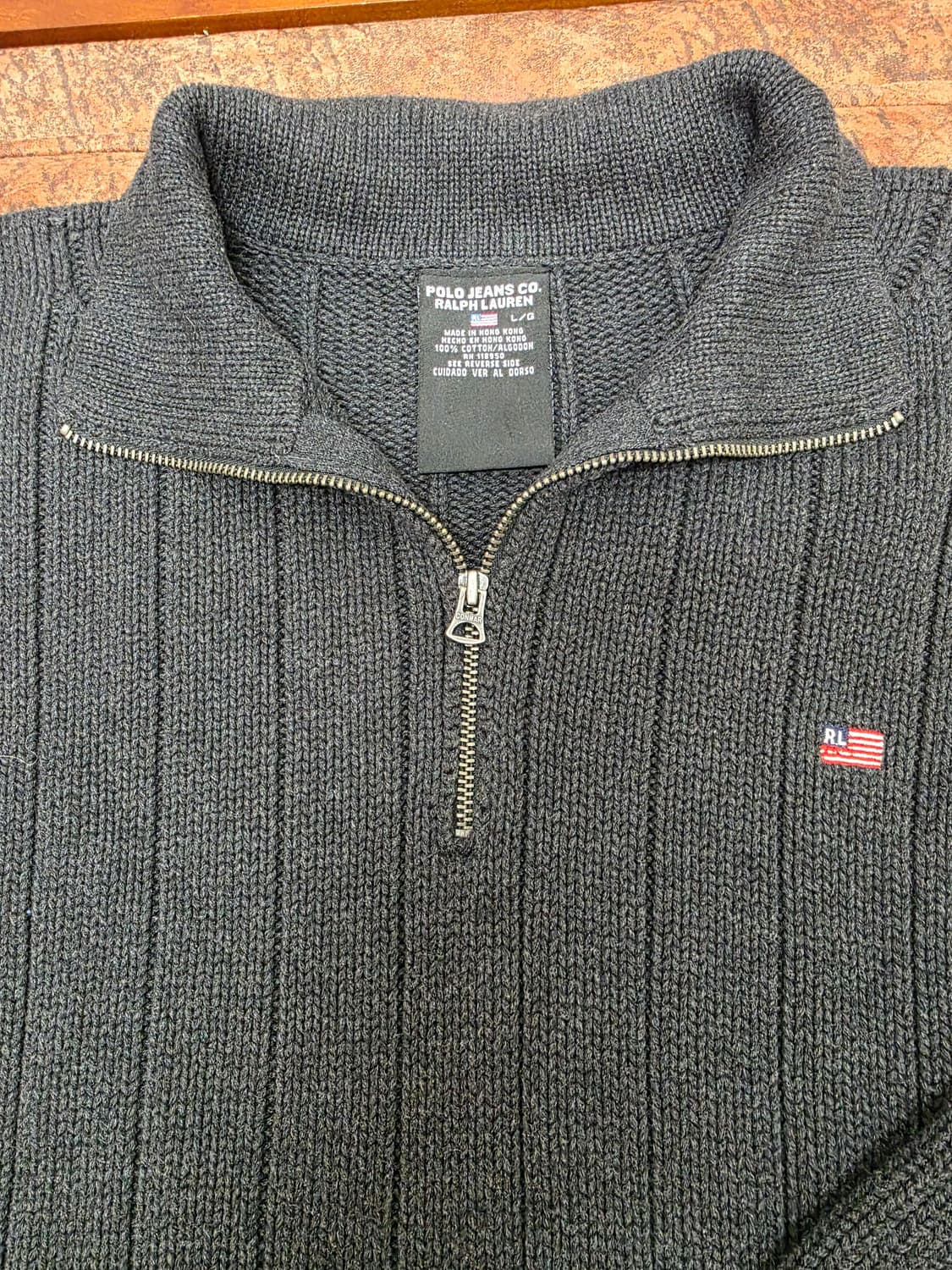 폴로 진스 코튼 반집업 니트 L 상품이미지3