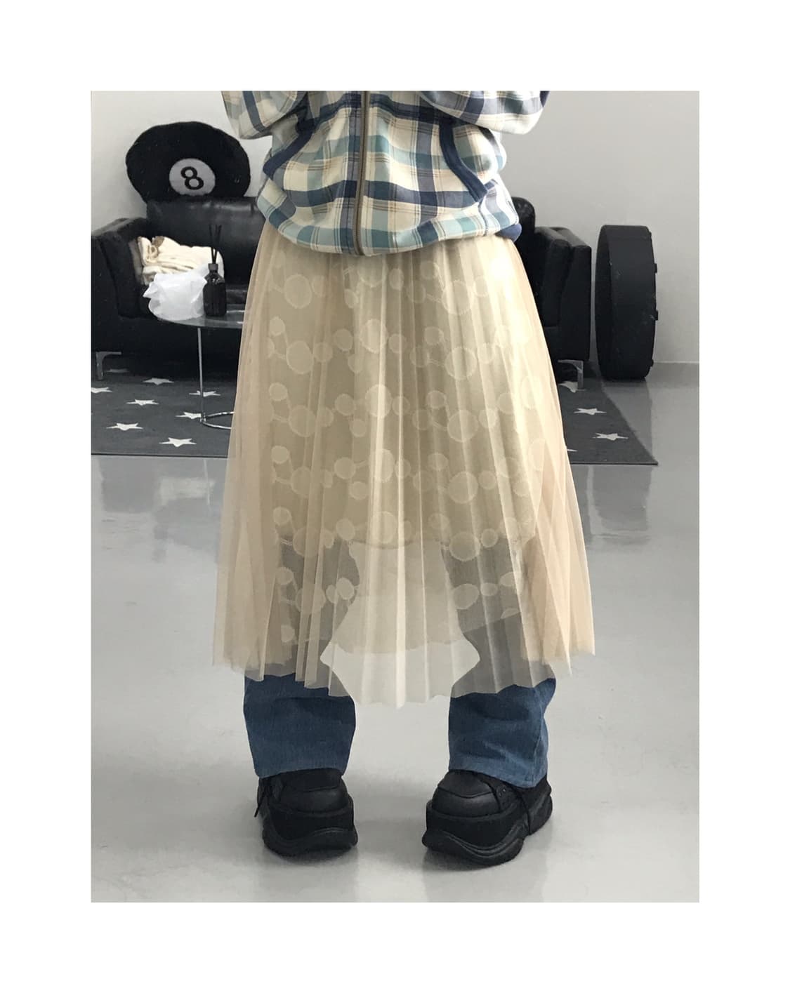 Jpn Ivory Dot Skirt 상품이미지1