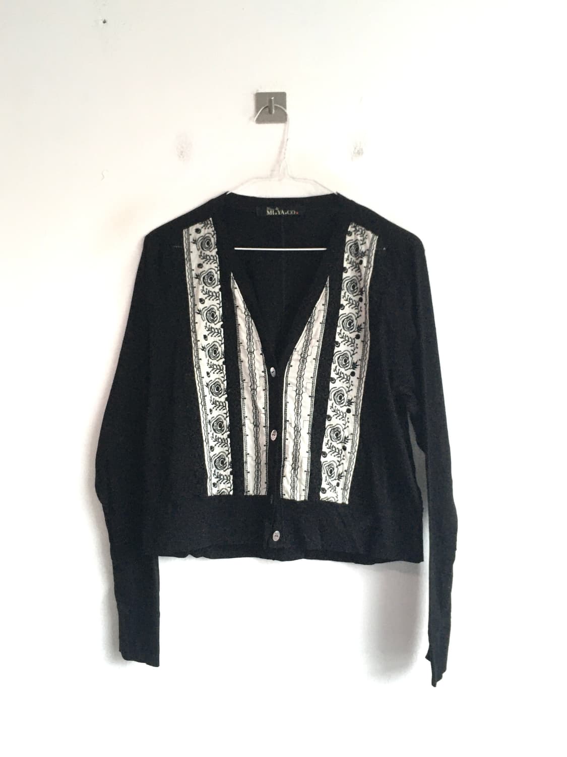 jpn vintage black unique lace cardigan 상품이미지1