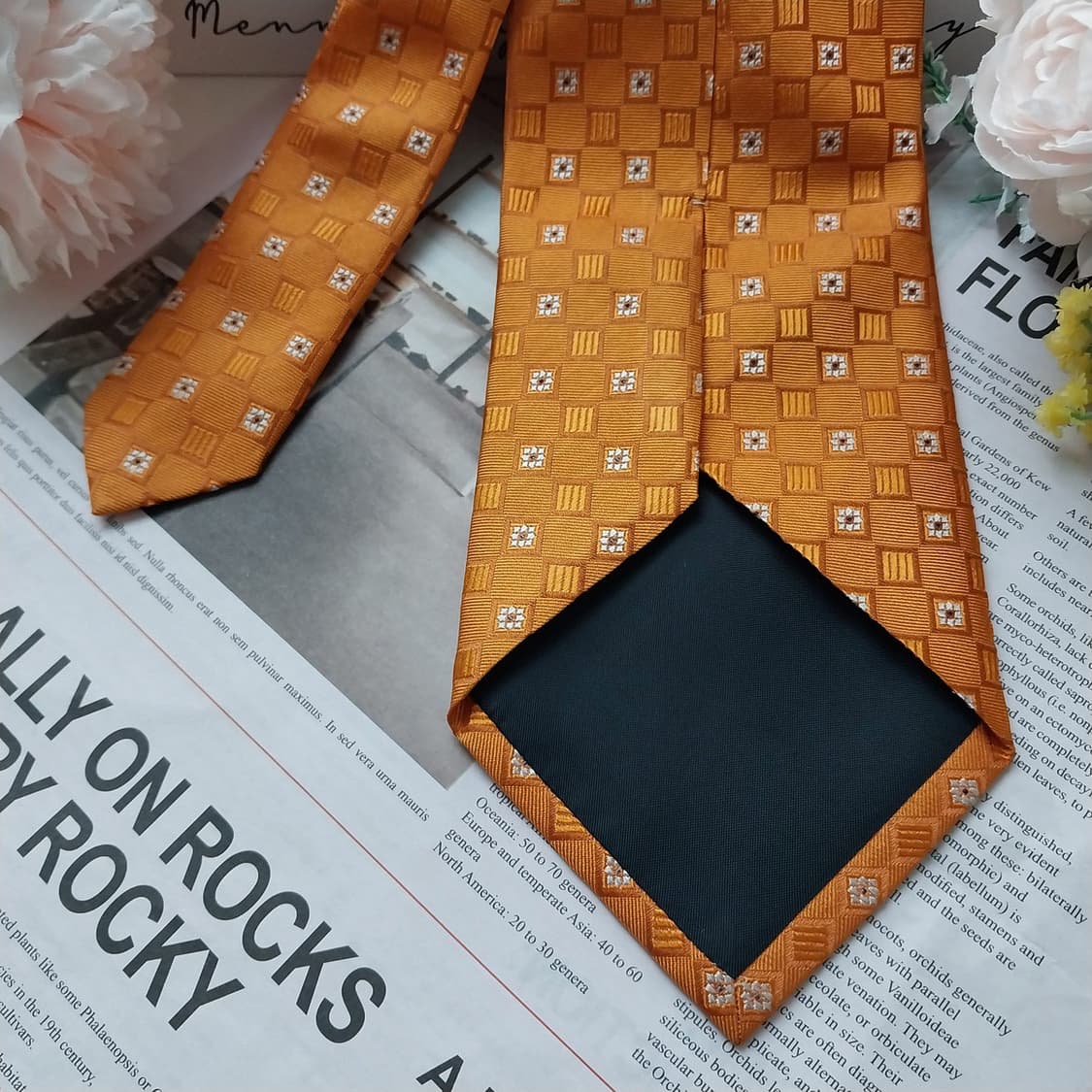 케이드 제노바 실크 오렌지 자카드 넥타이 10cm A+등급  K1241
 상품이미지7