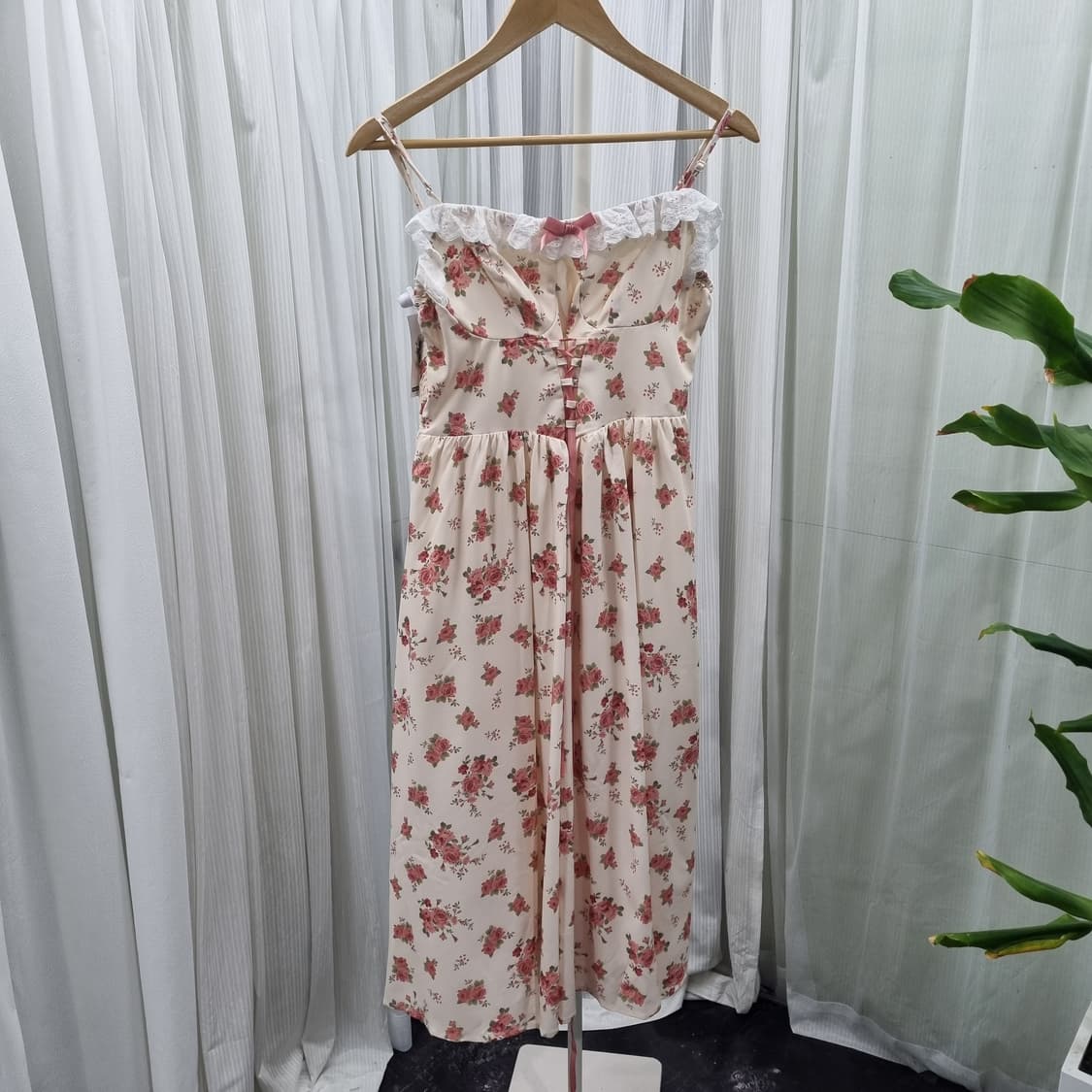 플라워 꽃무늬 레이스 롱 나시 원피스 1808 상품이미지2