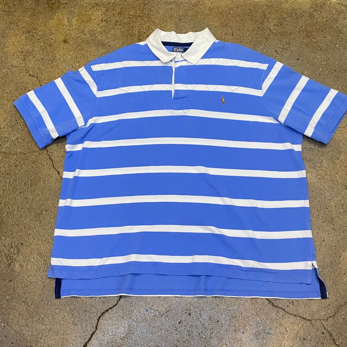 레어) 미국 빈티지 폴로 스트라이프 반팔 럭비티 반팔티 셔츠 빅사이즈 상품이미지2