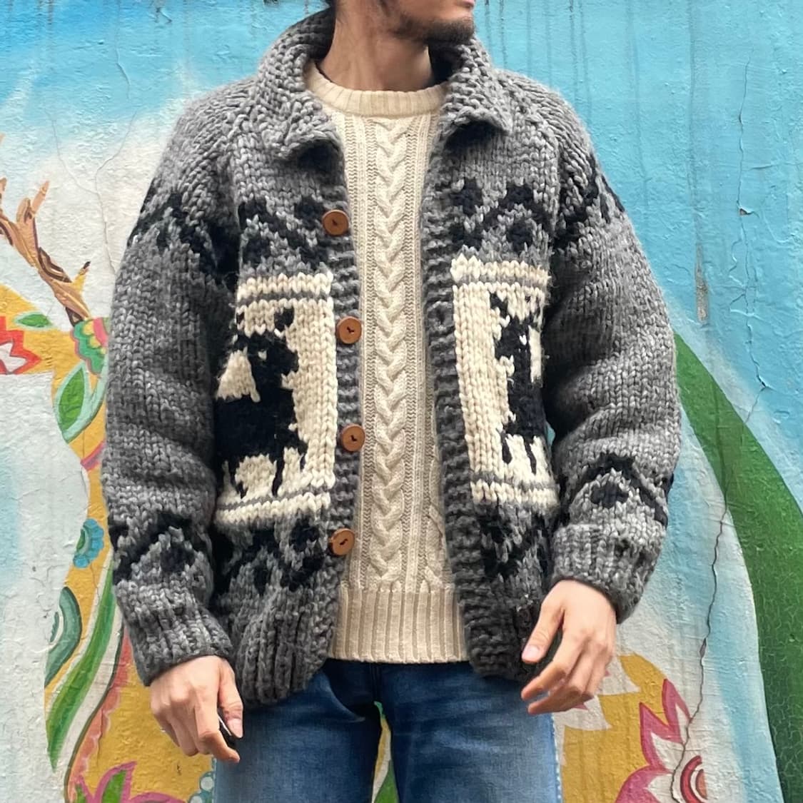 Heavy wool cowichan cardigan 상품이미지7
