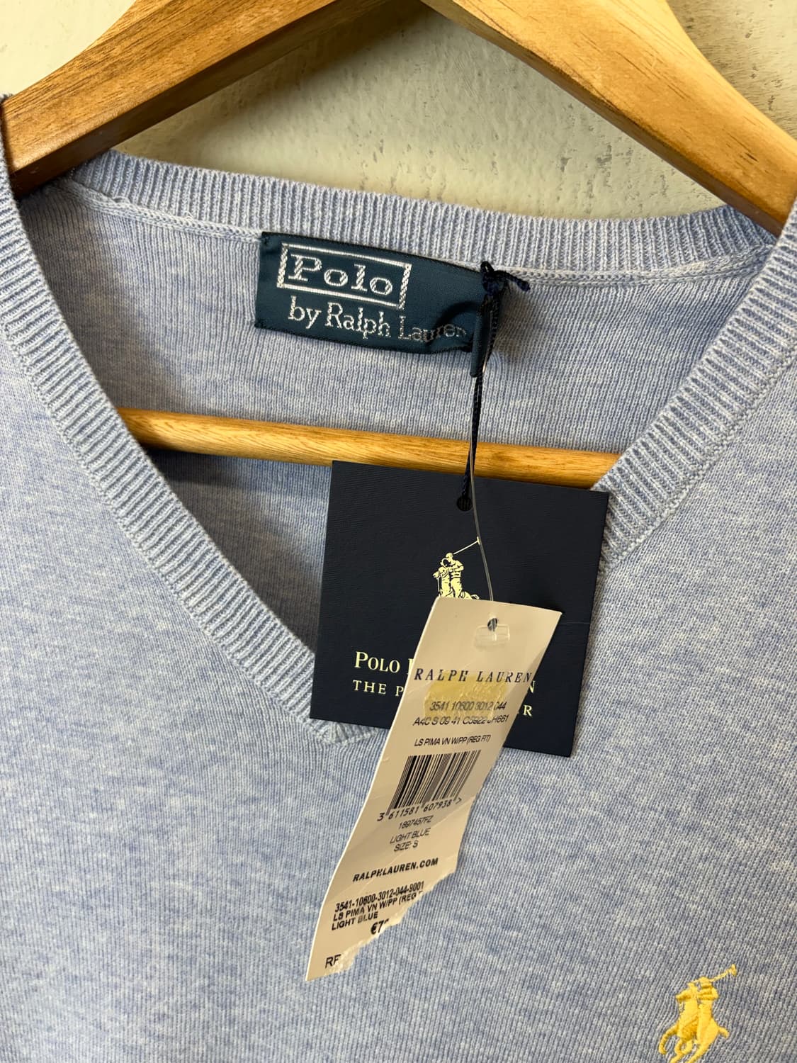 새상품 폴로랄프로렌 하늘색 브이넥 코튼 니트 상품이미지4