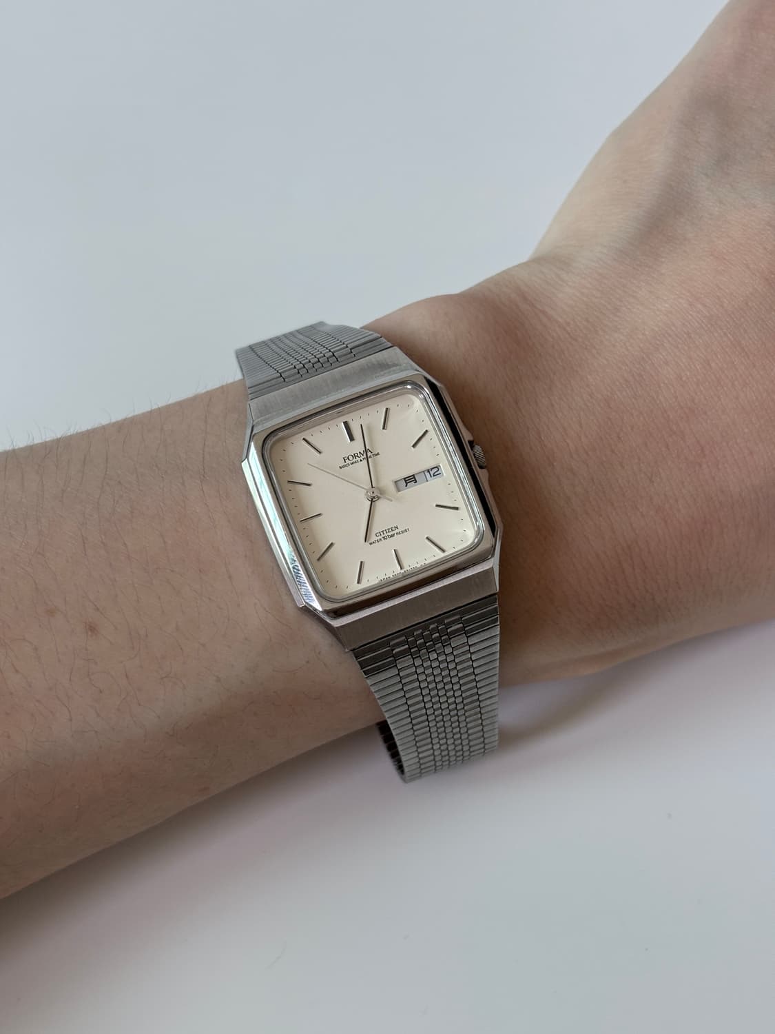 시티즌 1990년대 Forma 크림 다이얼 실버 스퀘어 쿼츠 남성 상품이미지9