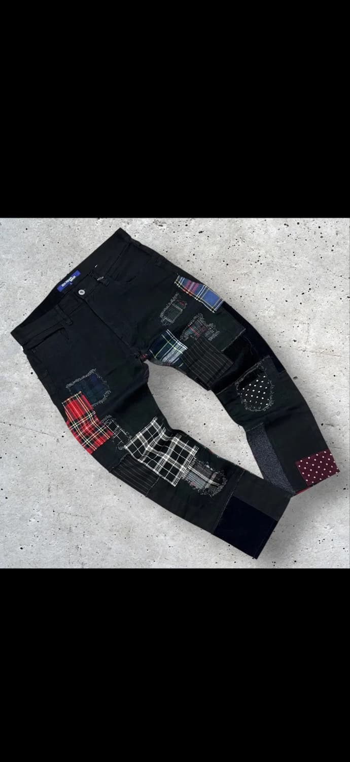 14fw 준야 와타나베 꼼데 패치워크 블랙팬츠 상품이미지1