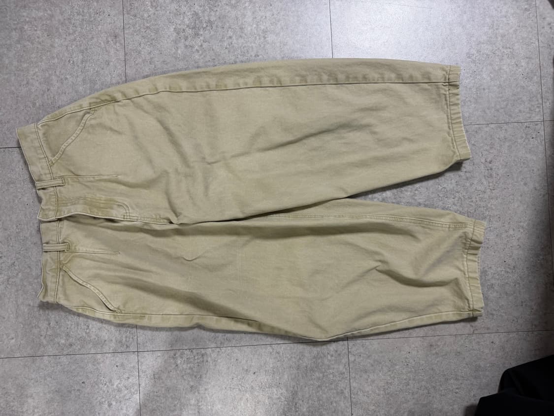 스웨이드 와이드 치노 팬츠 카키 (s) 상품이미지2