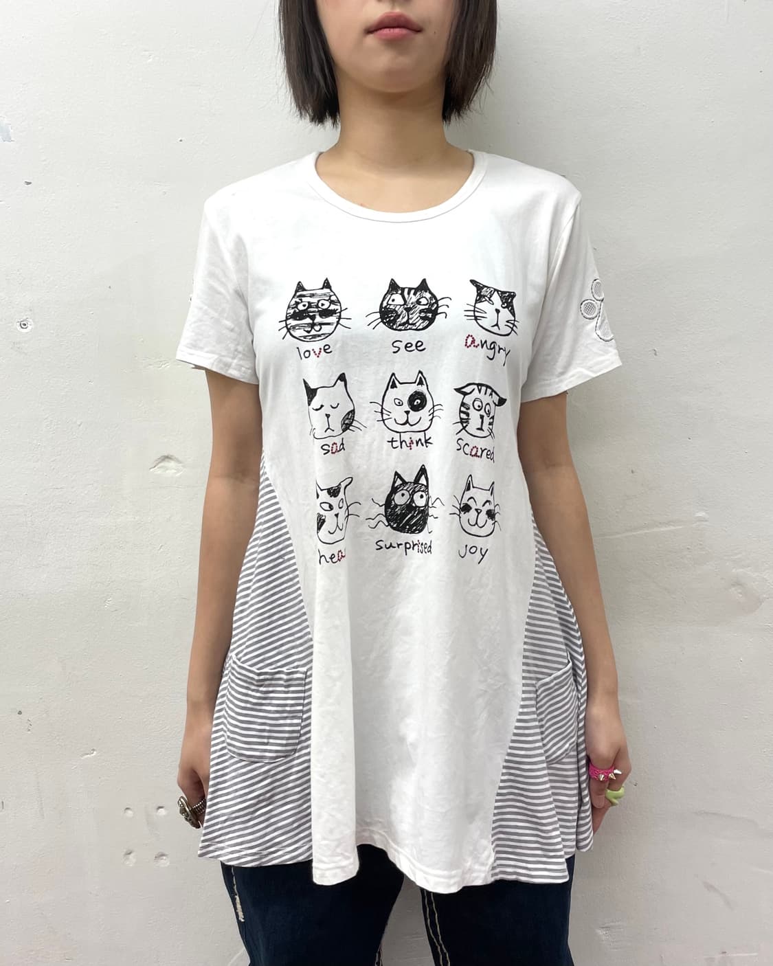 Multi Cat Stripe Pocket T-shirt 상품이미지2