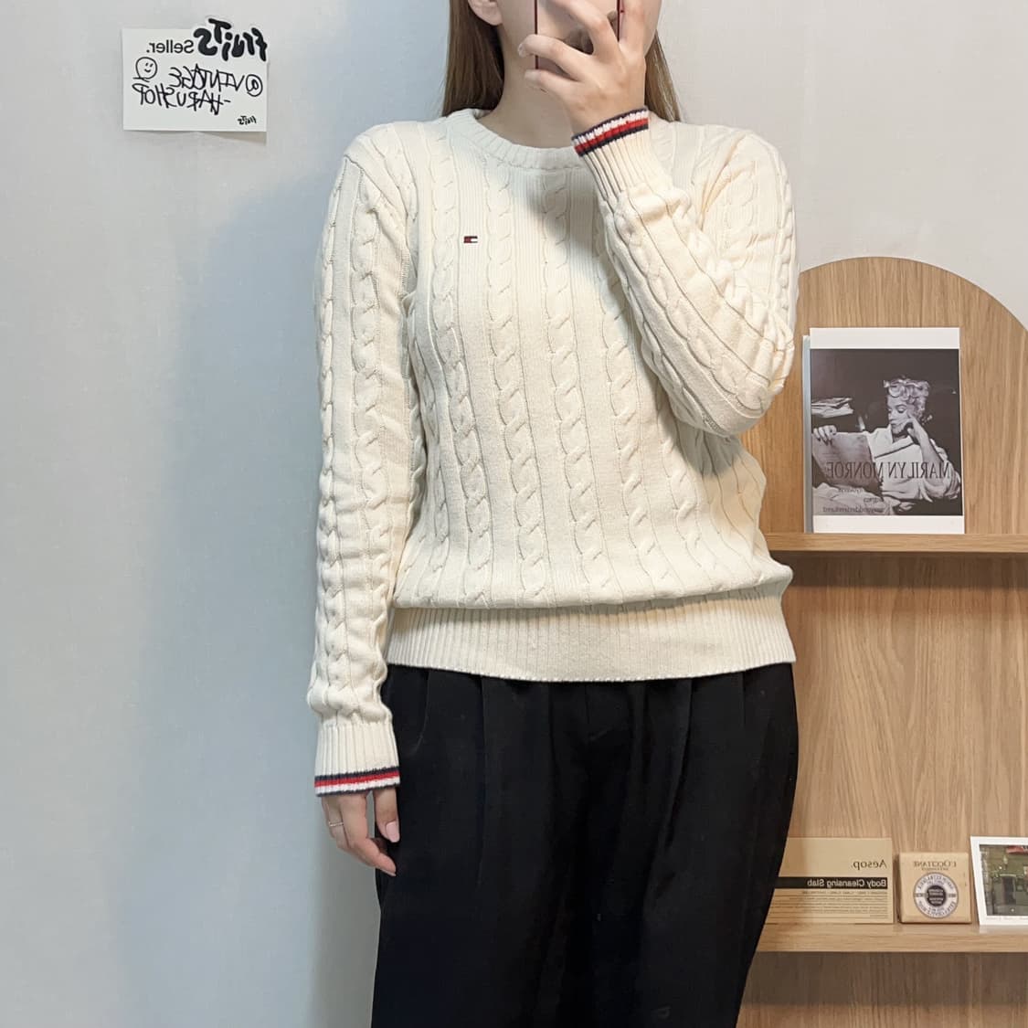 [정품] 타미 아이보이 꽈배기 라운드 니트 [ S ] 상품이미지2