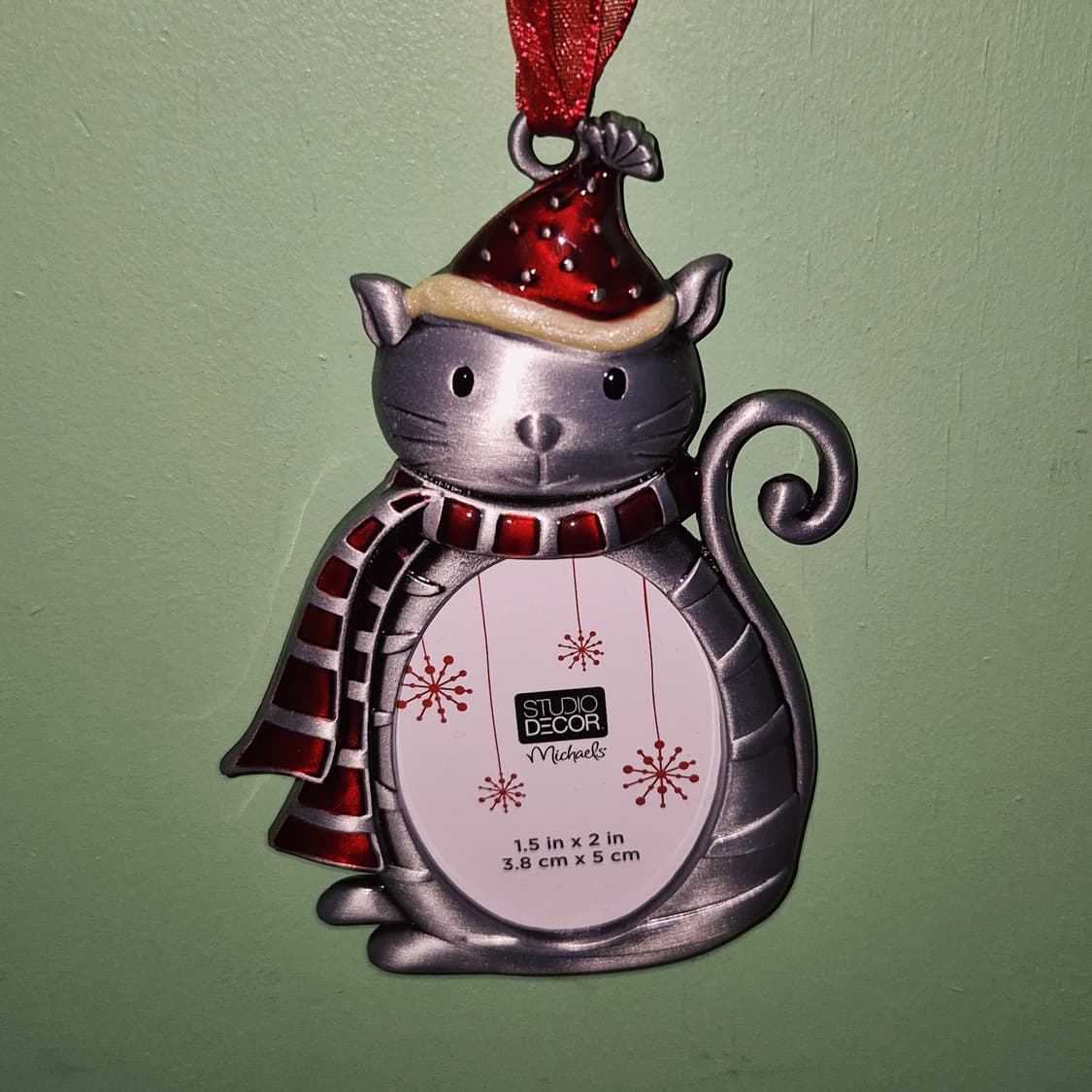 미국 미카엘스 실버 고양이 크리스마스 액자 상품이미지5