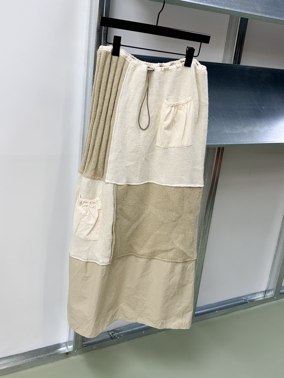 zara knit patchwork maxi skirt 상품이미지5