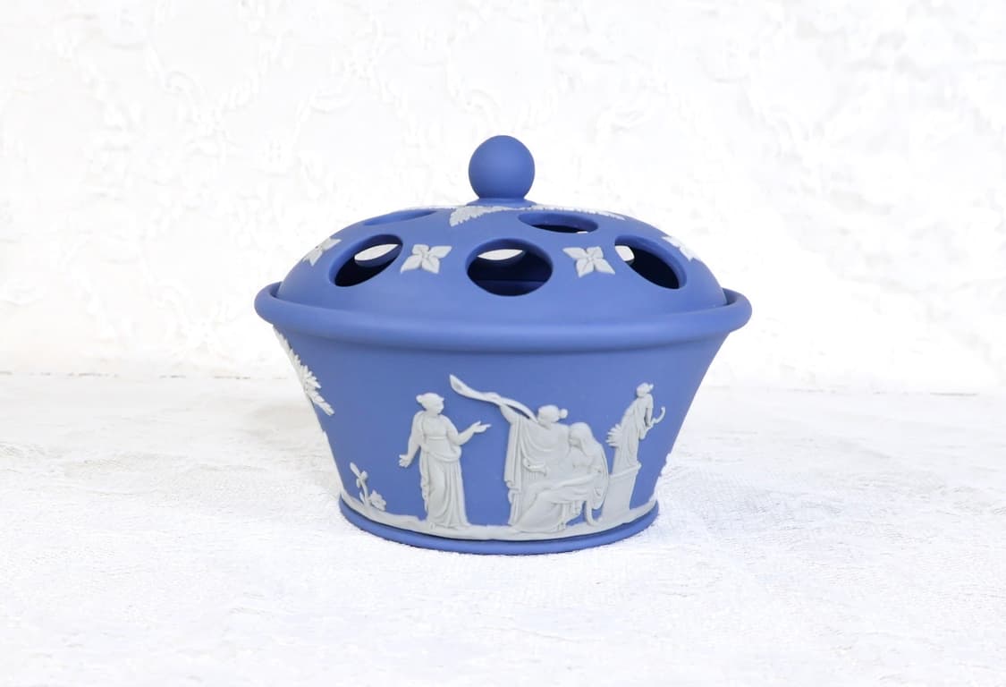 [영국앤틱] 웨지우드 제스퍼웨어 페일블루 포푸리 화병 상품이미지4