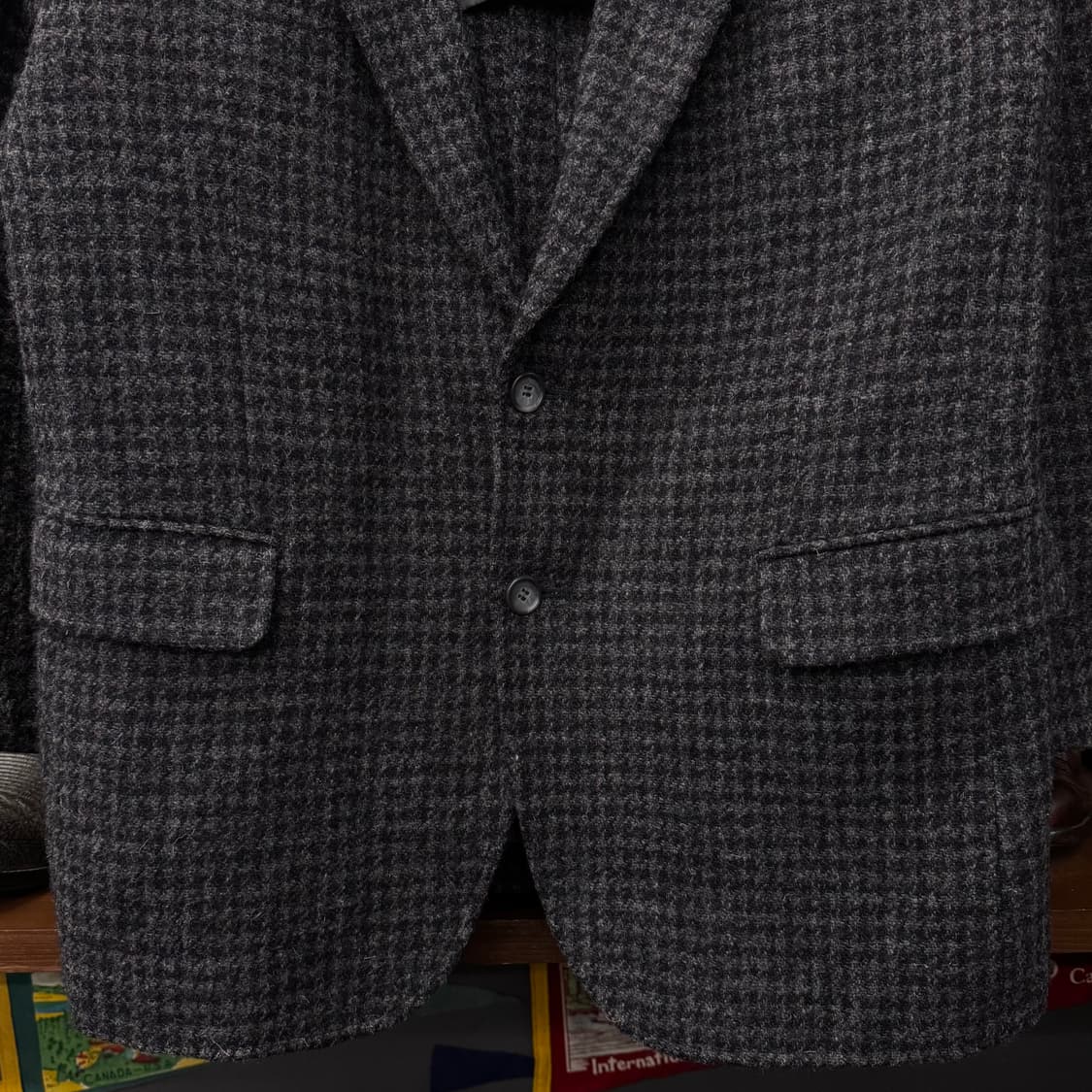 해리스 트위드 하운드 투스 체크 패턴 퓨어 울 스포츠 코트 블레이져 상품이미지4