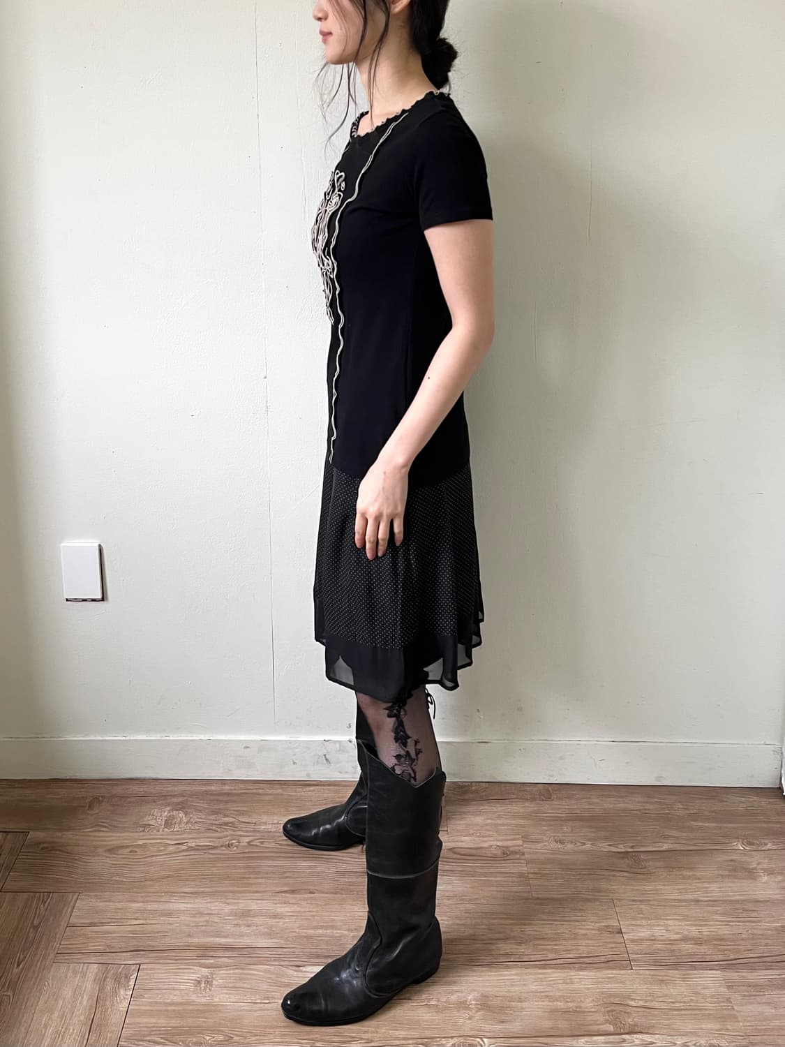 Japan vtg 도트 스커트 상품이미지9